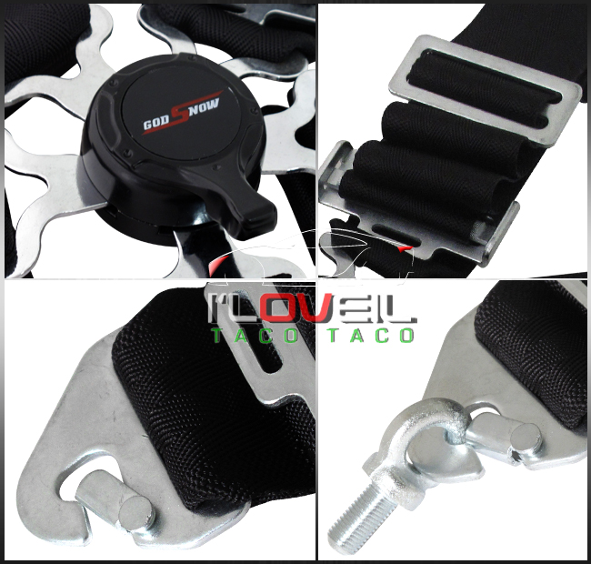 3" BLACK 5 POINT HARNESS CAMLOCK RACING SEAT BELTS SAFETY SHOULDER